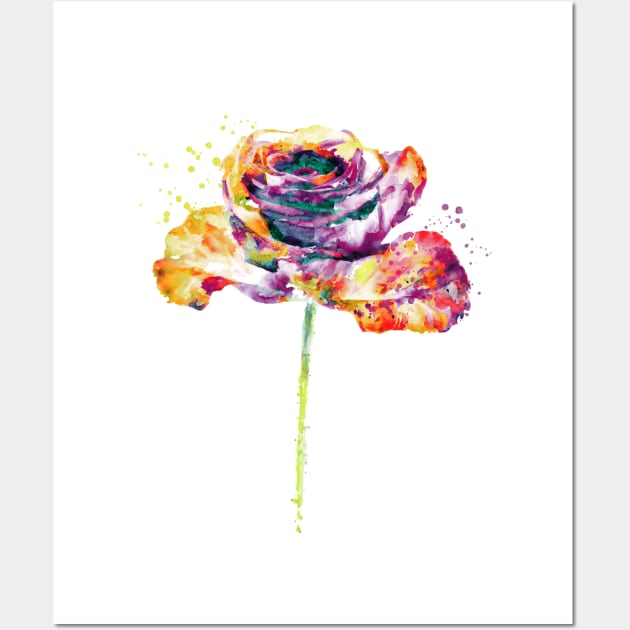 Colorful Rose Wall Art by Marian Voicu